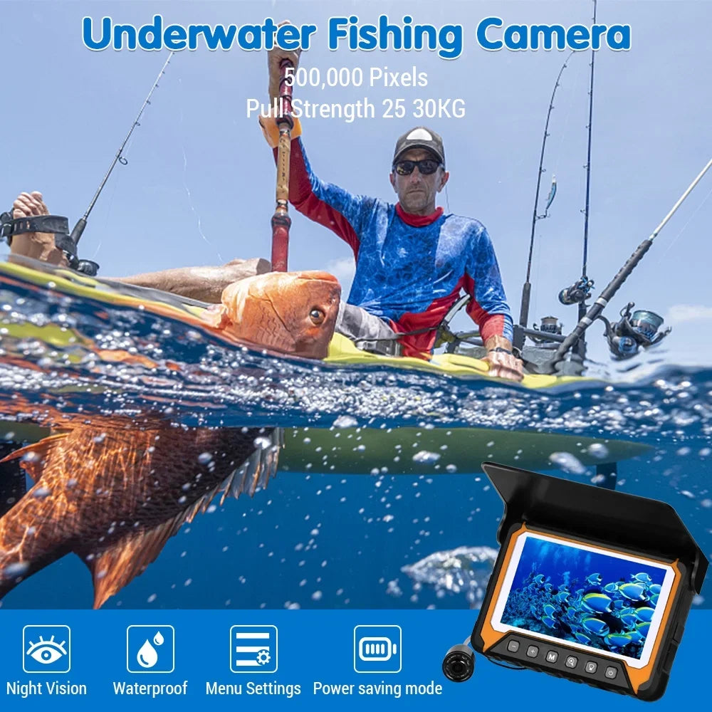 River/Ice Fishing 5in Night , Suitable 500,000 Fishing Vision LCD Wide Pcs Pixels, Angle, Camera IR 120° 8 Underwater for
