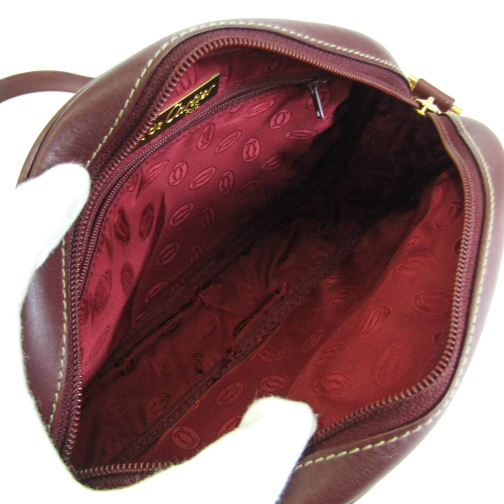 Women's Bag Must Pre-Owned Leather (Good) Shoulder Cartier Bordeaux