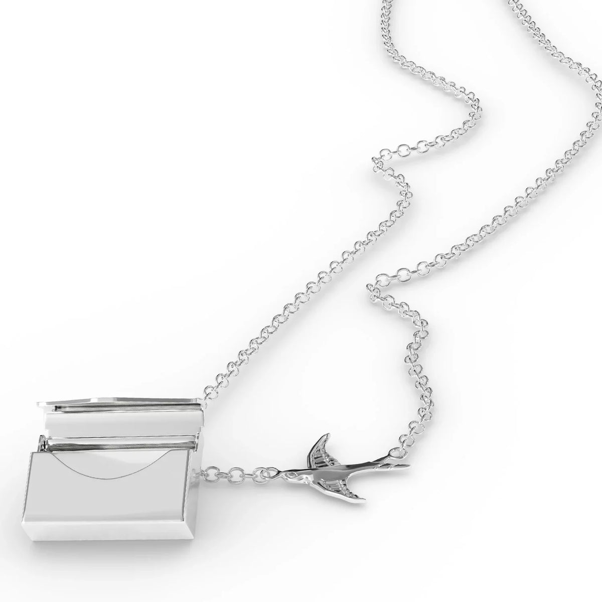 Wrangell?St.?Elias, silver Postcard Greetings Necklace in Neonblond from Envelope Vintage a Locket