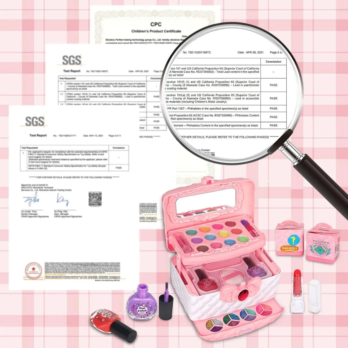 Pink Cosmetic for Set Toddler Real Girls, 24Pcs Safe Kids Birthday 3-12 & Frozen Girls Christmas Makeup Makeup Kids Kit for Non-Toxic Makeup Makeup Set, Gift, Toys Year Washable Olds