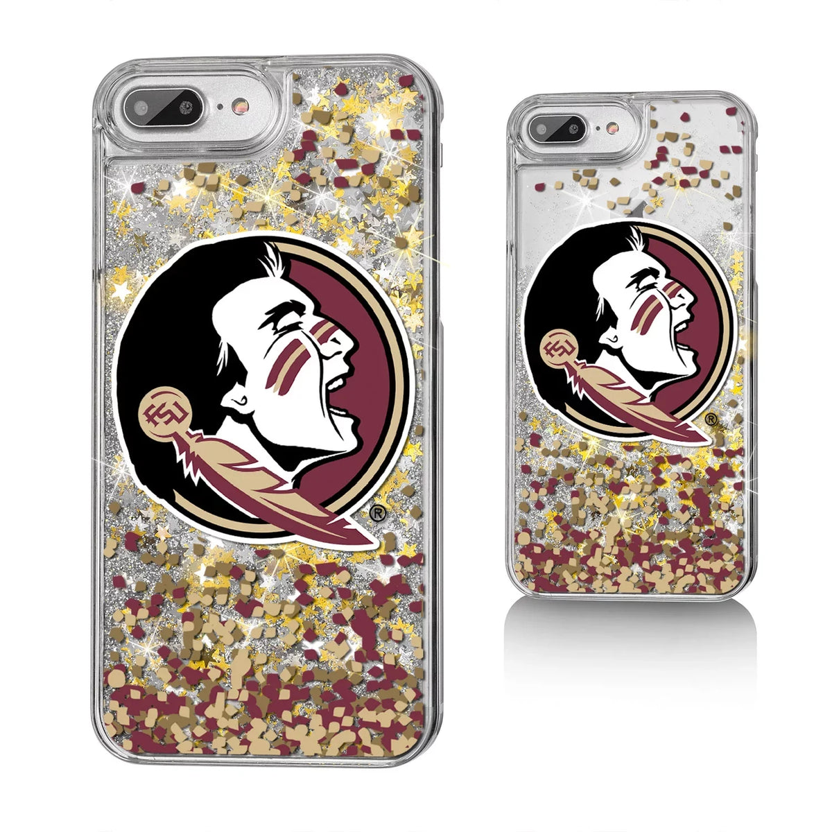 State 7 6 Glitter iPhone for Seminoles / FSU Plus Plus / 8 Confetti Florida Plus Case