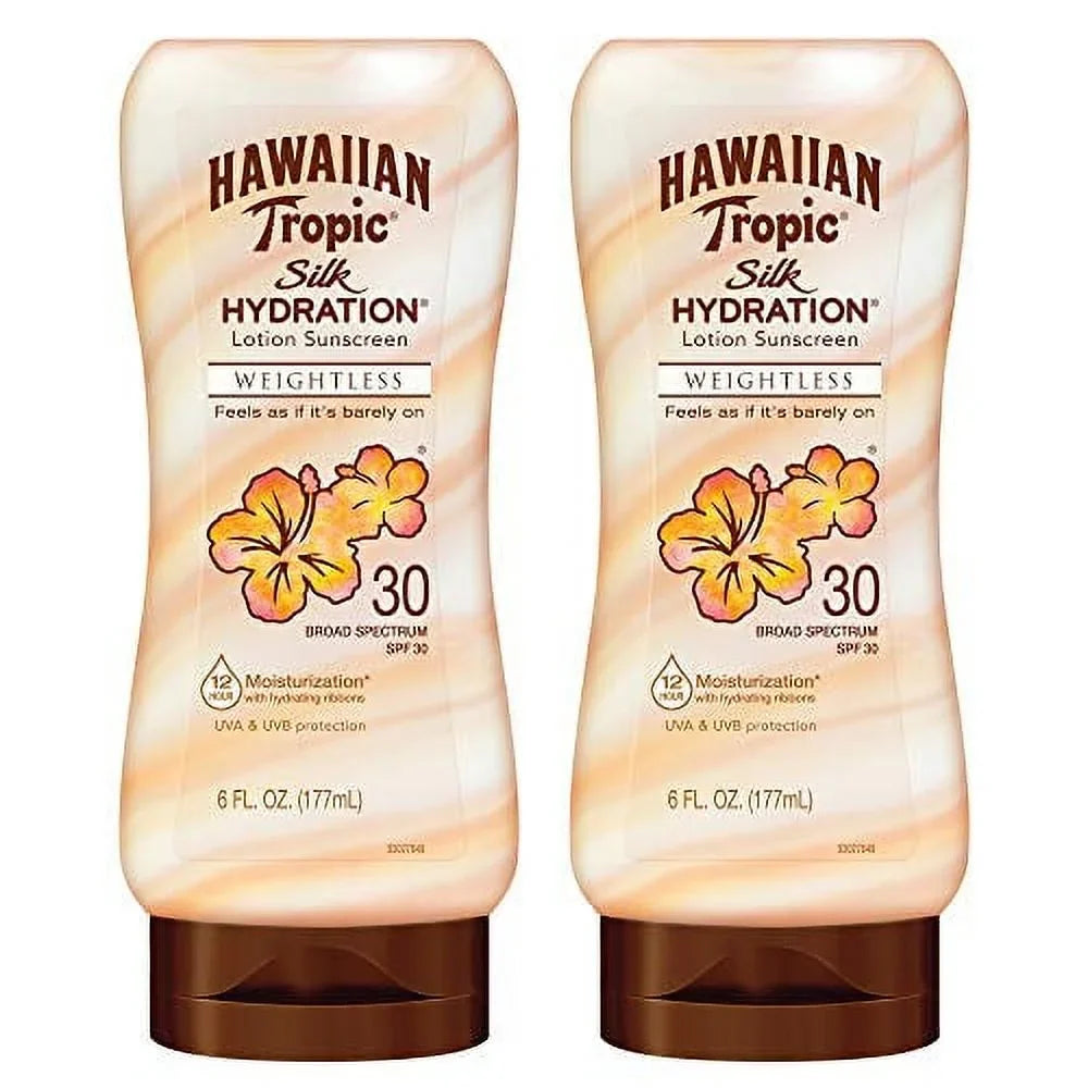Spectrum Fl Broad SPF Oz, Hawaiian Weightless Tropic Sunscreen, 6 Sunscreen Hydration Twin 30 Silk Lotion, Moisturizing Pack