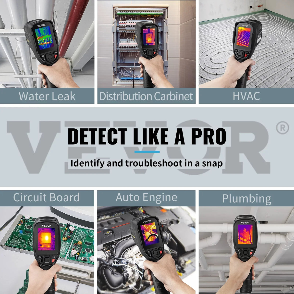 Imaging Range, Refresh 2MP Built-in 240x180 with Temperature 64G VEVOR Infrared Visual SD Resolution -4℉~1022℉ Camera, with Battery Card Rechargeable Thermal IR Camera, 20Hz Rate and Li-ion Camera