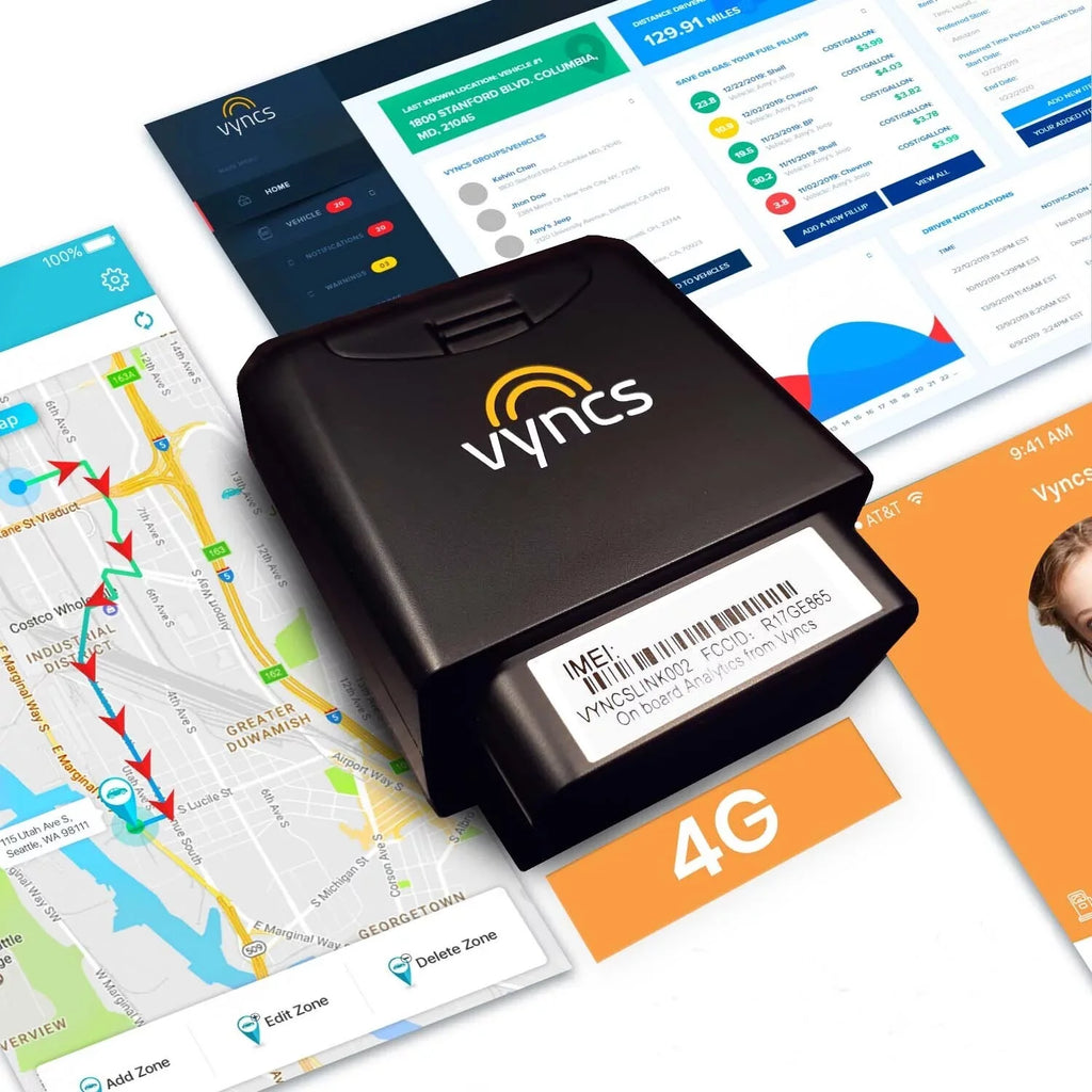 Free Safety Vehicle Trips, Diagnostics, Car/Truck SIM, Fee, Driver Data GPS Monthly 4G Report, Plan, Real LTE Alerts, 1 Fleet: Tracker Year Fleet Fuel No OBD, Tracking, Vyncs Emission Report Time