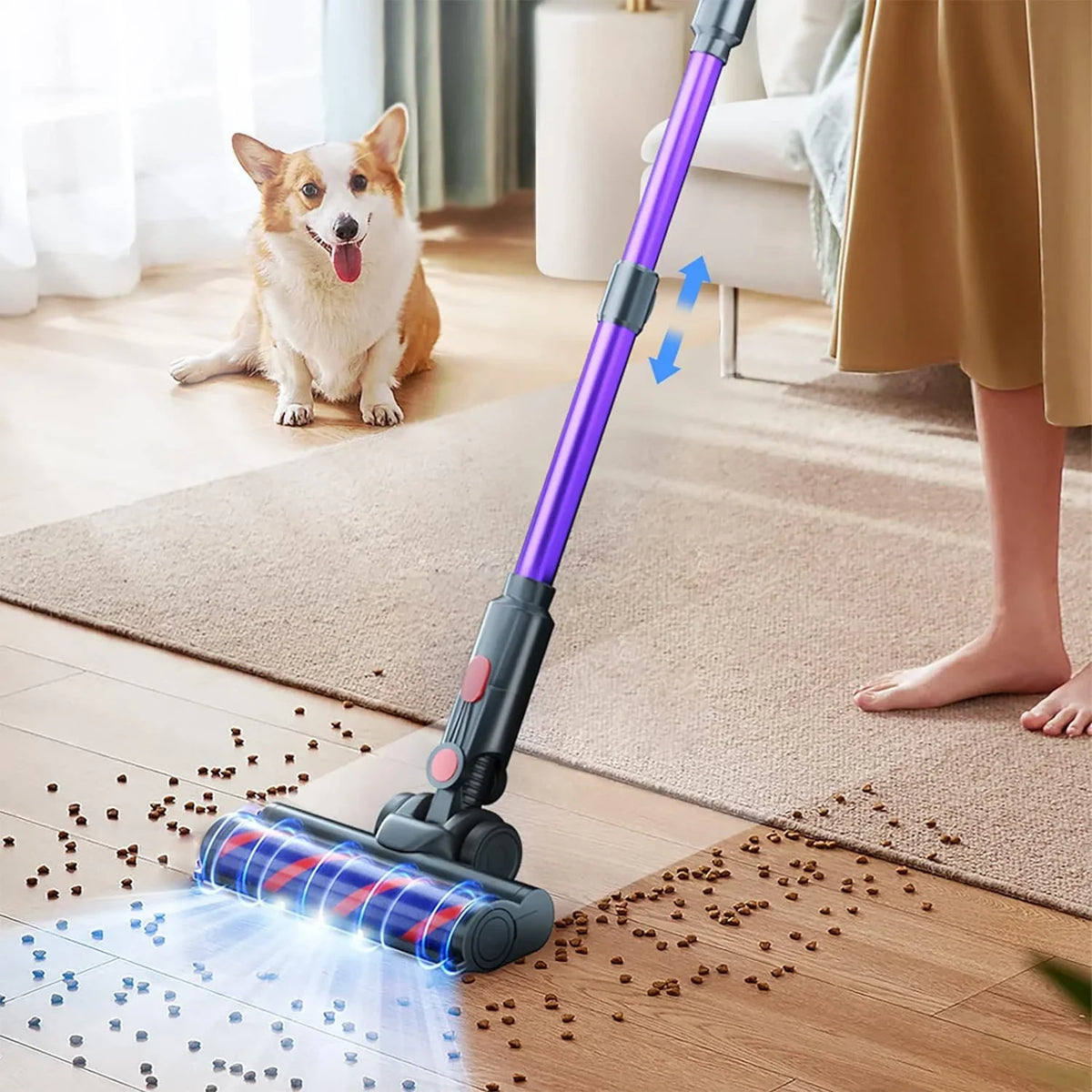 Purple Stick Cleaner - Cordless UDON Vacuum Open C825 350W Lightweight Box