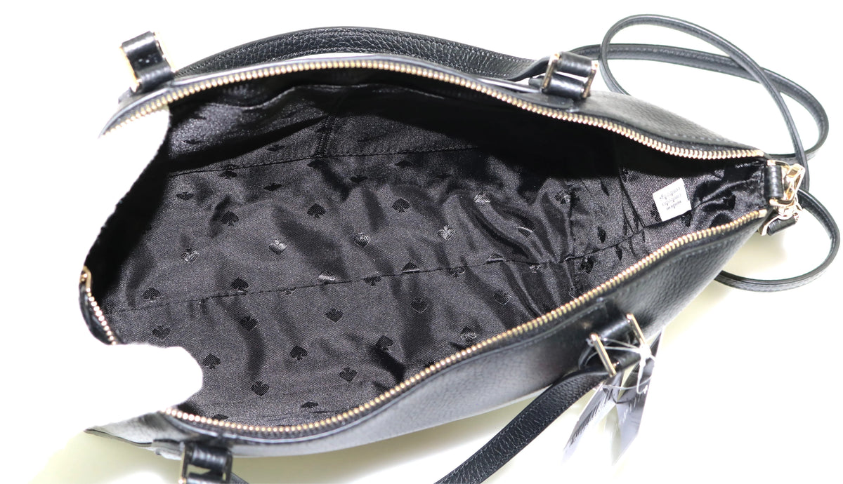 Medium Crossbody Monica Pebbled Black Kate Handbag Leather Bag Satchel Spade