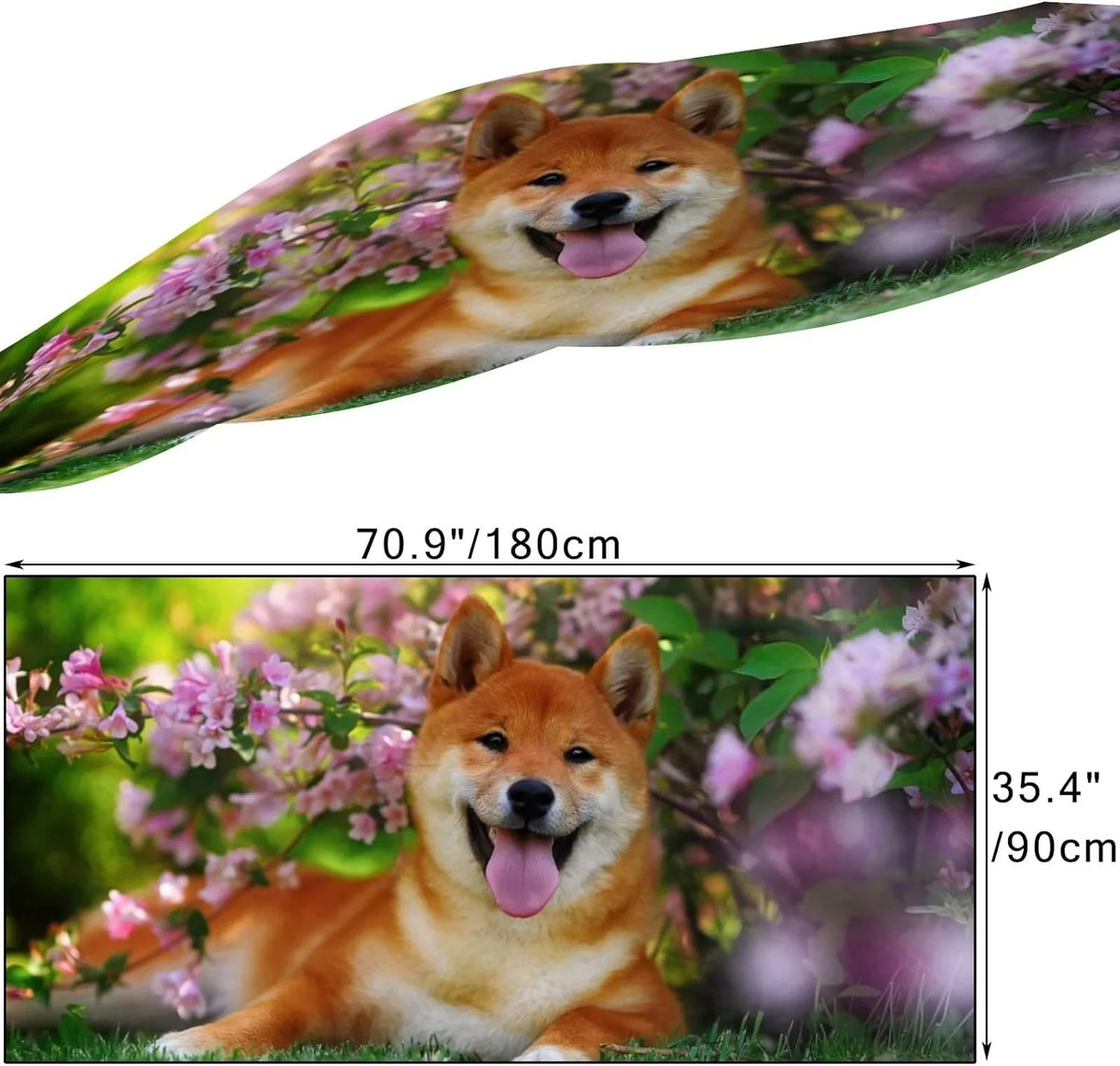 Scarf Wrap Silk Women Hyjoy Dog Neck Scarves Girls Flowers Shawl In Lightweight Lying for Long