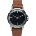 EW0130050033 Brown Leather Watch Quartz Band Analog Japanese Unisex Carroway Display