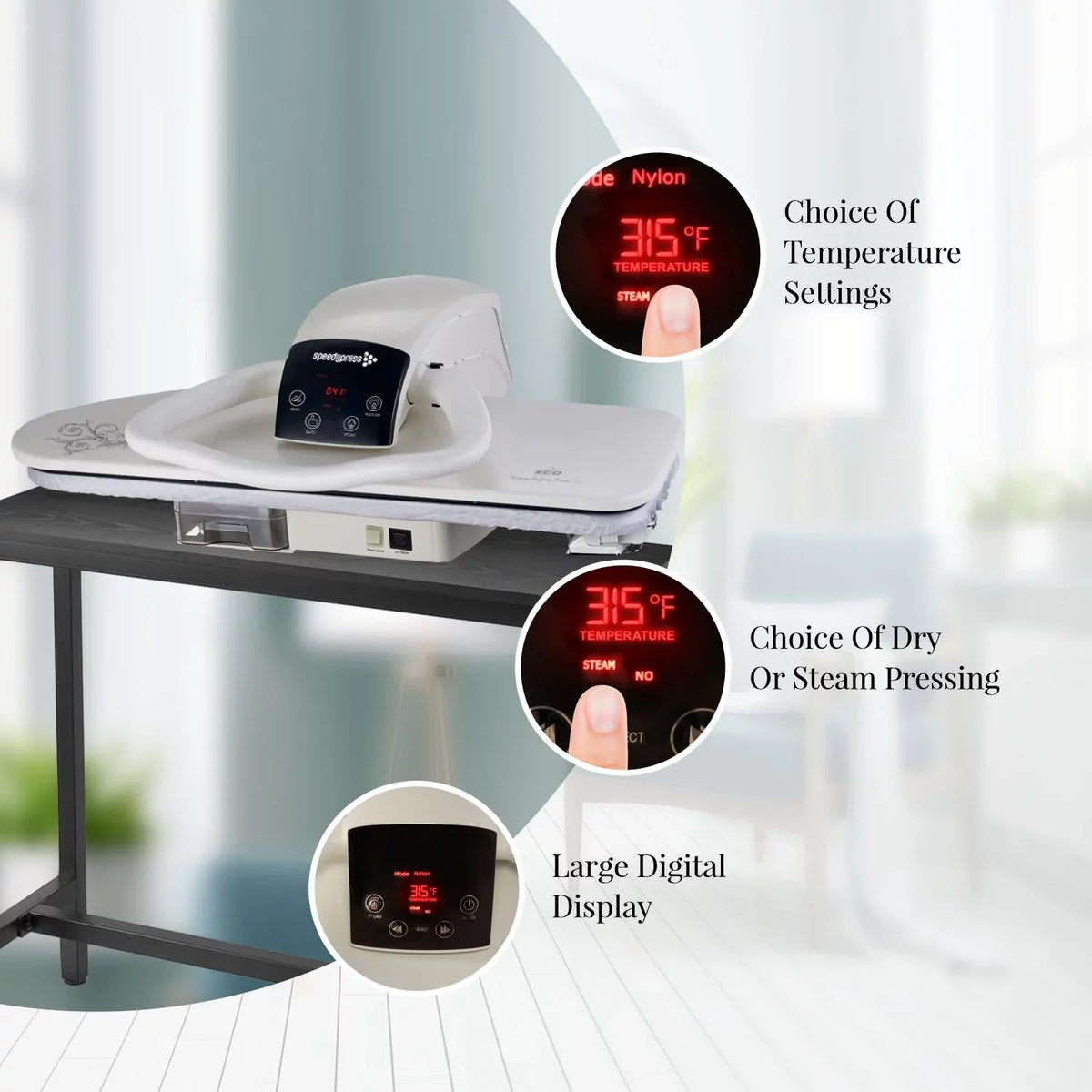 Use to Inch | Press Premium Iron Steam Temperature 40 Settings | Steamer Easy SpeedyPress Multiple Machine With Press Steam Digital Clothes Large Extra 100HD and