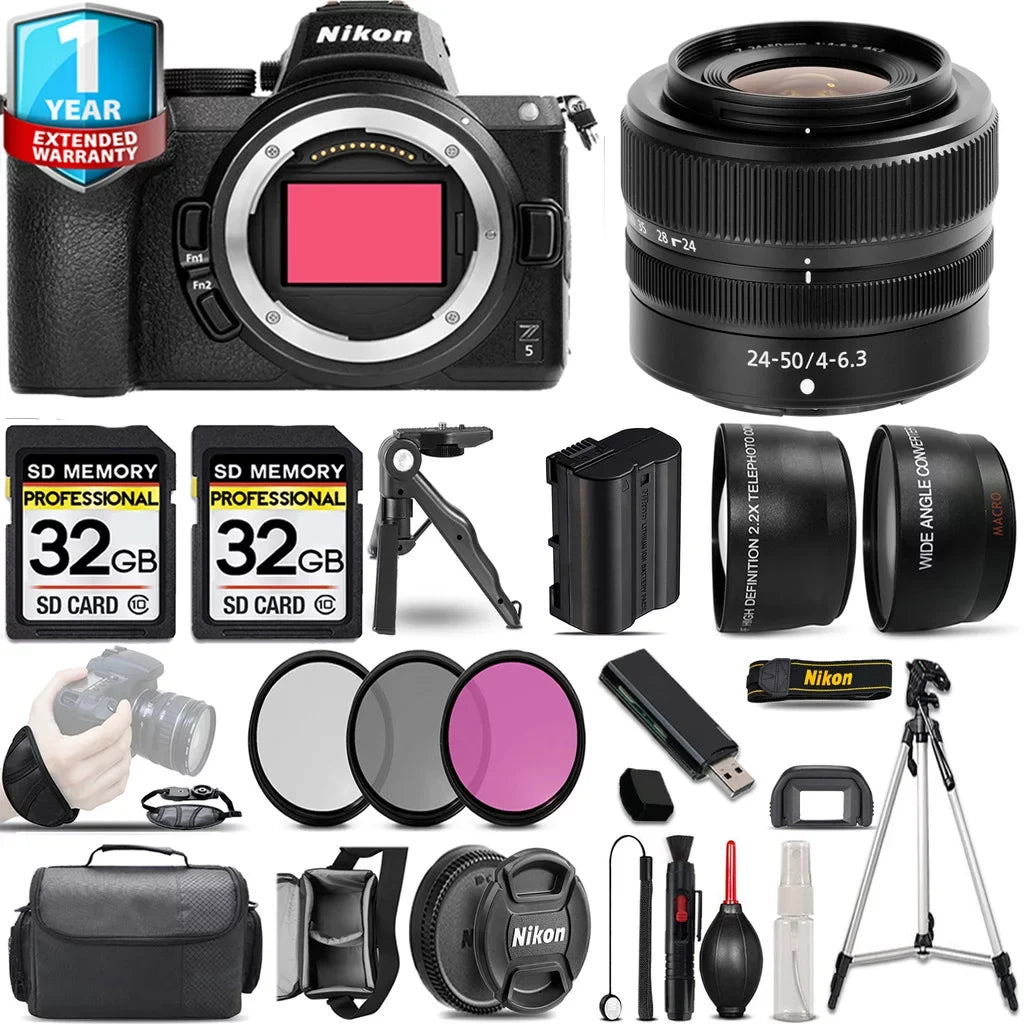 Filter Lens Telephoto 3 with Nikon + f/4-6.3 Lens 2.2x + Wide Lens 0.43X Set Mirrorless 24-50mm Camera Z5 Angle PC +