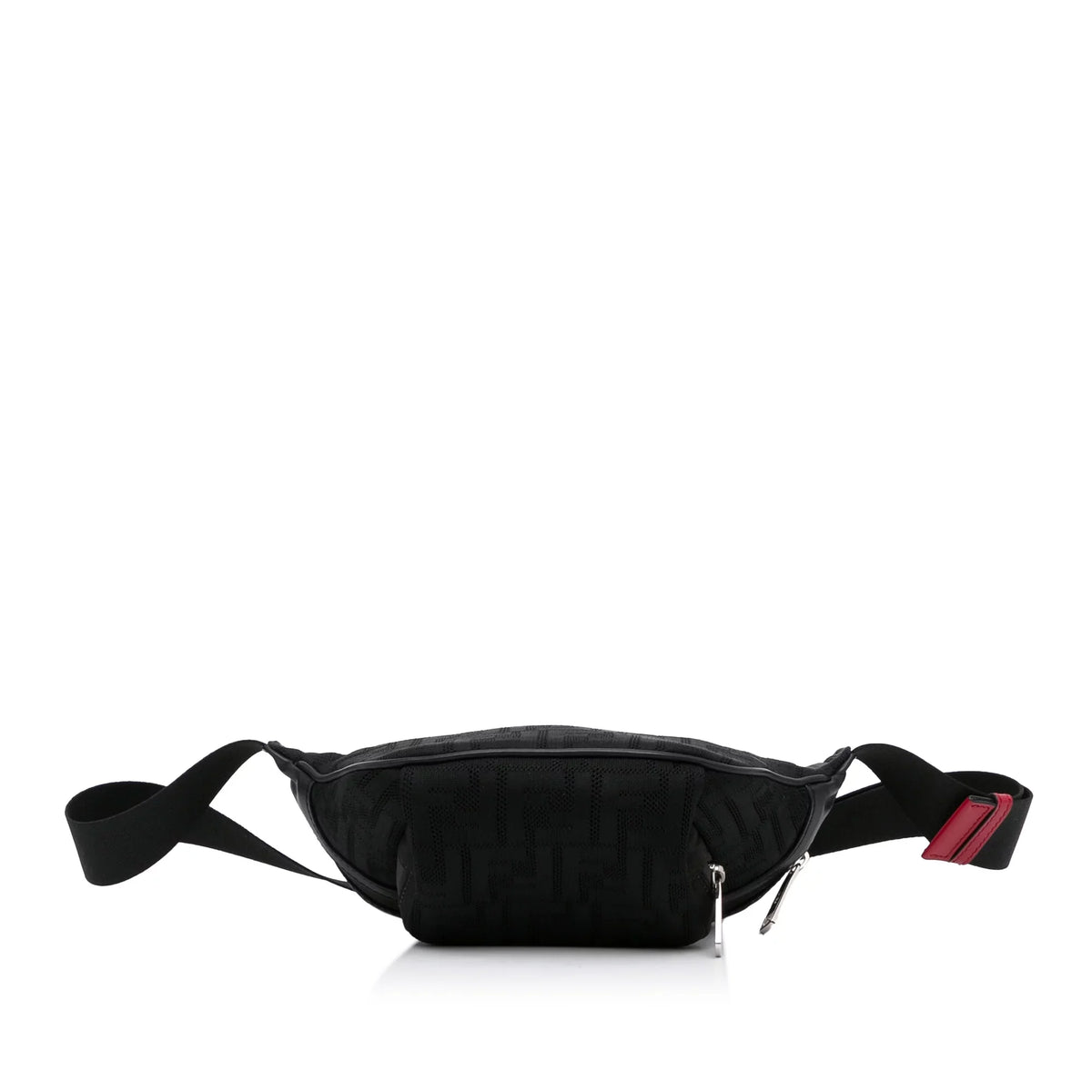 Black FF Belt Grace Pre-Owned Unisex Pocket Fabric Fendi Bag Authenticated Neoprene (Good) Vitello Knit Perforated