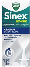 Nasal (Pack 0.50 Decongestant, Sinex Severe Vicks 4) with Ultra of Fine Mist oz Menthol