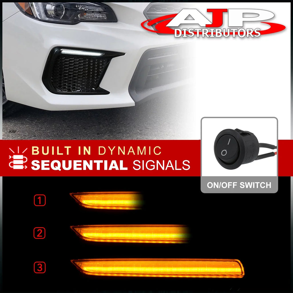 Bezel Pair STI 2021 2019 Sequential Amber Lamps 2018 Subaru Running Compatible/Replacement AJP WRX 21 Signal For Blinker Switchback 20 Fog LED 2020 Turn Lights DRL 19 Kit Distributors 18 Set Indicator