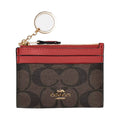 In Signature Mini / Skinny Coach Id Case Card Red) Canvas Women's (Brown