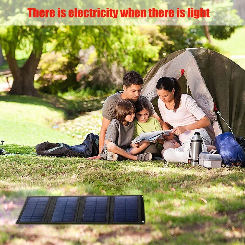 iPhone, Laptop, Suitable for Station, Solar for Camping Suitable exterior Travel Portable USB MDHAND Foldable Port, 80W RV Panel Power Caravan Ipad,