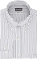 Fit Neck 34-35 Mens Pinpoint Iced 16.5 Stripe Heusen Regular Sleeve Shirt outfit Grey Van
