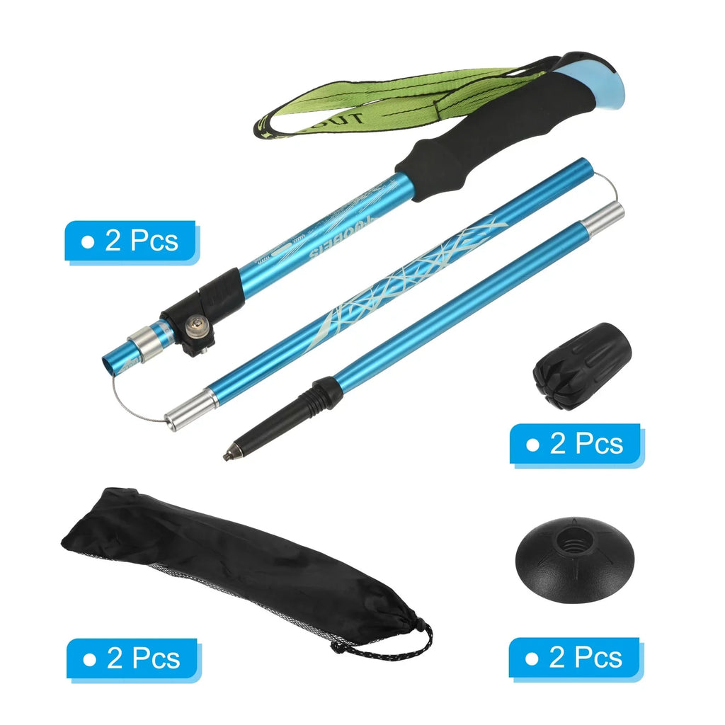 51 Inch Trekking Mud Basket, Blue Pack 2 Uxcell Pole Collapsible Poles, with Hiking
