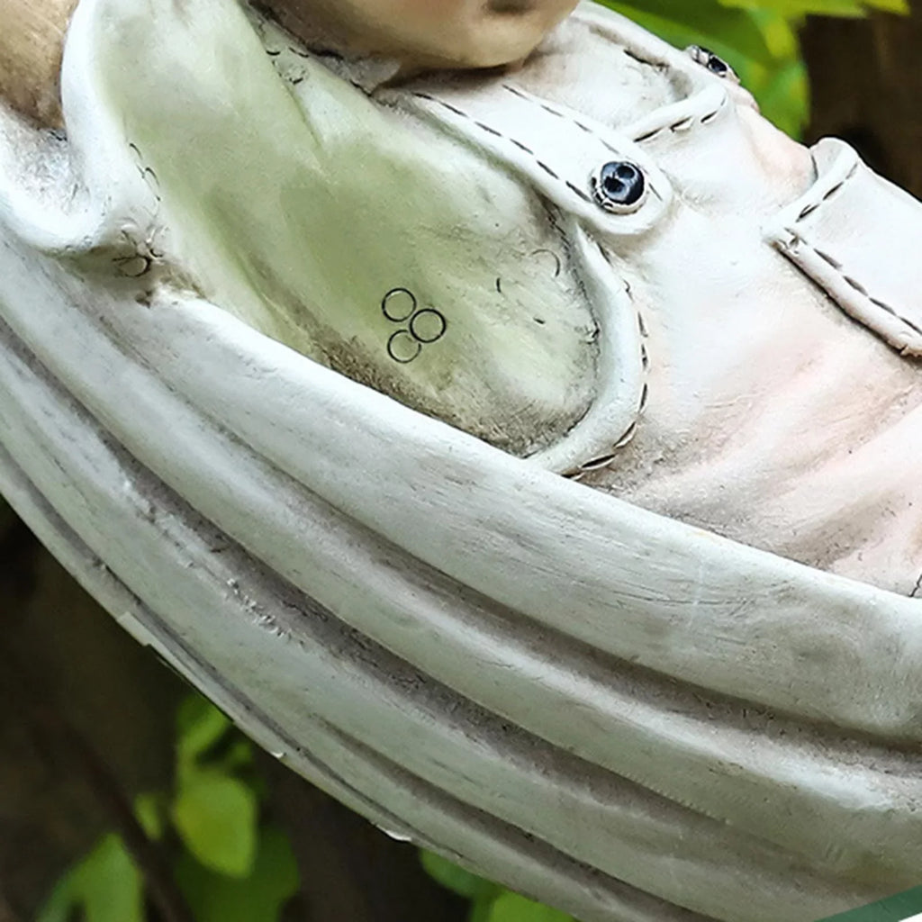 Tree Ornament Lawn Pond Yard Nordic Figurine Landscaping on Statue, Swing Fountain Sculpture, Hanging Hand Crafts Girls Garden Decorative
