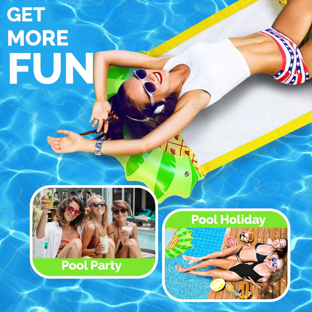 Pool Zoey Pool Float liquid Purpose Lounge, Inflatable Hammock Swimming Pool Float Swimming Comfortable Lounger, Hammock Float liquid Adult Multi Raft-Pineapple