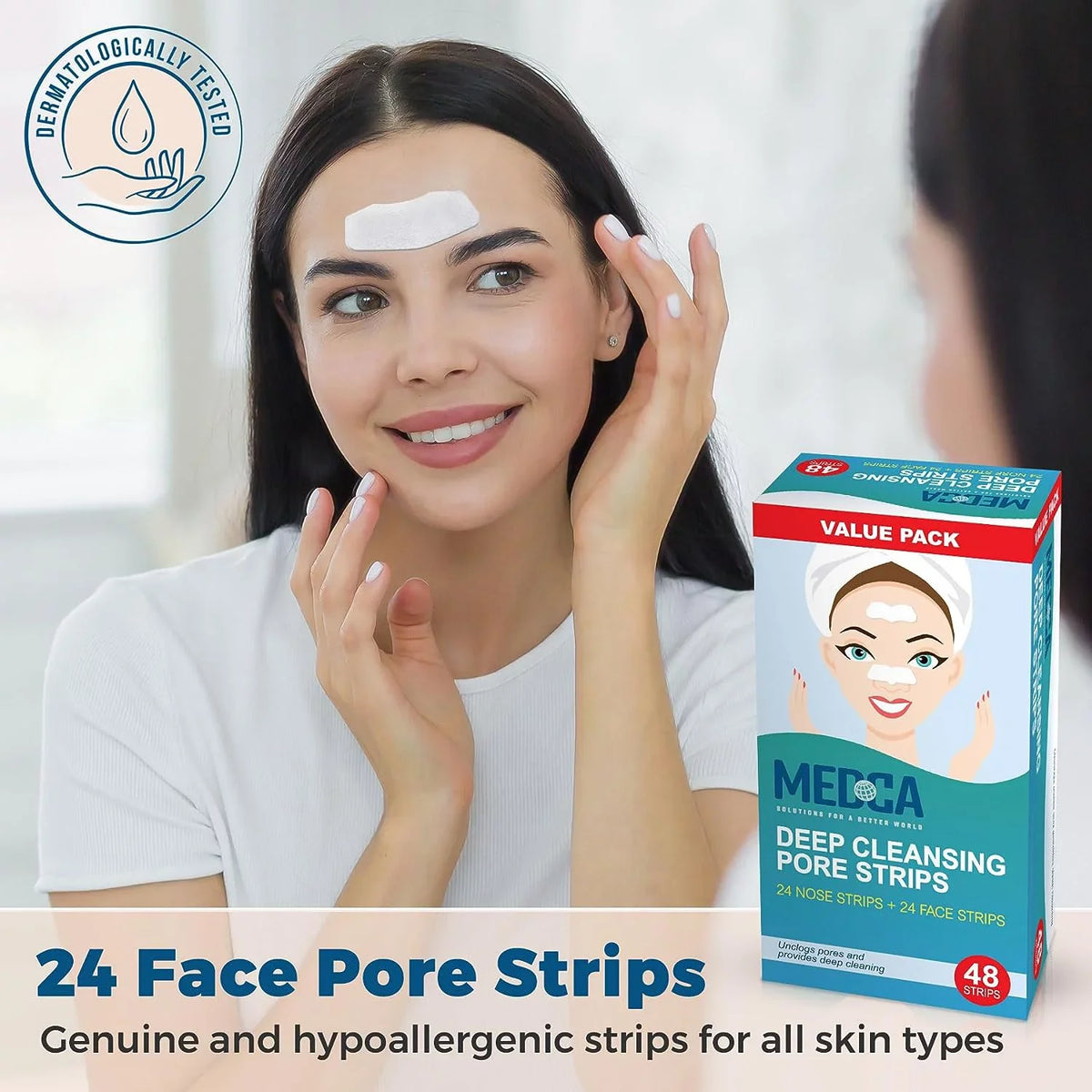 Deep Pack, Cleansers Facial MEDca Combo 48 Pore Cleansing Strips Sensitive Strips