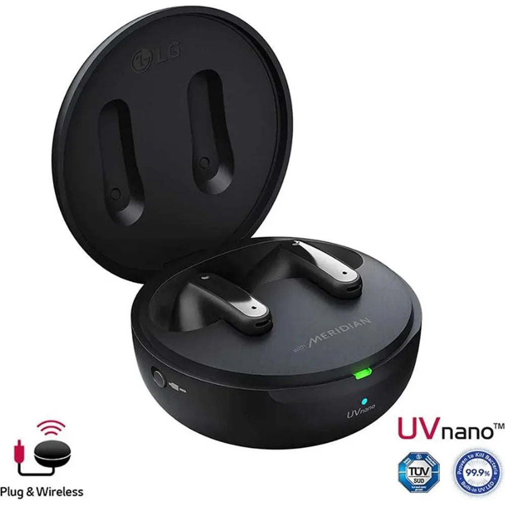 Box Earbuds, True FP7C Free Active Noise Open LG Wireless TONE UVnano Black Cancellation