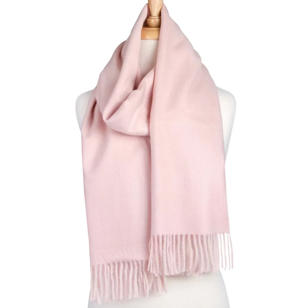 Warm Virgin with Pink Scarf Women Dreamy Tassels Soft Scarf 27.6x74.8-inch Wool for