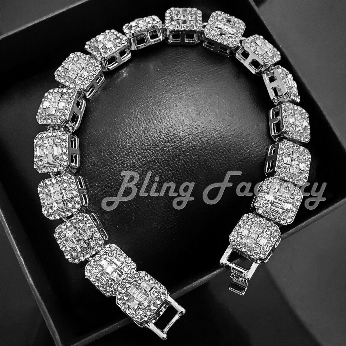 ICED PT STONE BRACELET HOP & WATCH HIP DIAL LUXURY BAGUETTE SILVER BLING RED