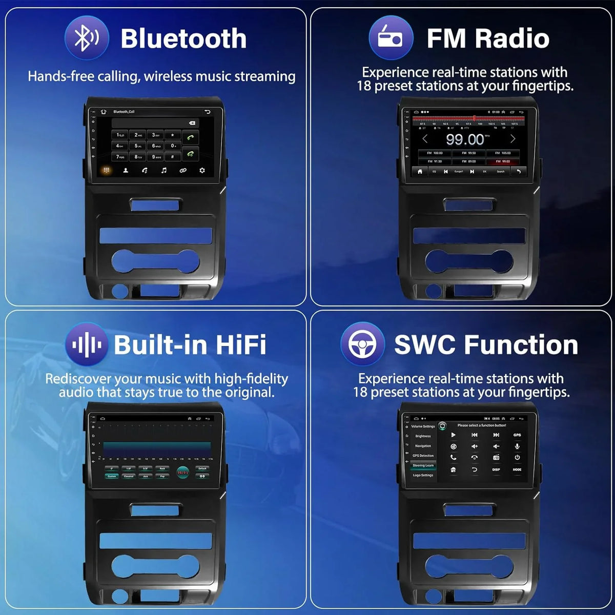 9” Wireless GPS HD with Backup Car 11 Navigation for Touchscreen CarPlay 2010 Android Bluetooth F150 THONZER 2012 Car Radio, Radio Android Auto 2011 FM/WiFi 2009 SVT with Stereo Raptor Camera&MIC