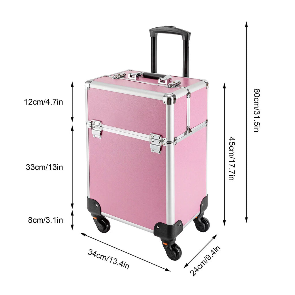 Makeup Train Organizer Makeup Case Trolley Storage Rolling Cosmetic Professional