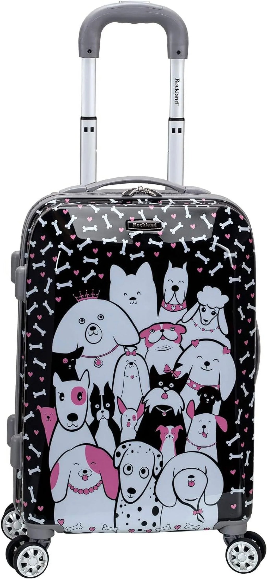 Vision Spinner Box Wheel Open PUPPY/ Carry-On Luggage 20" MULTICOLOR Rockland - Hardside