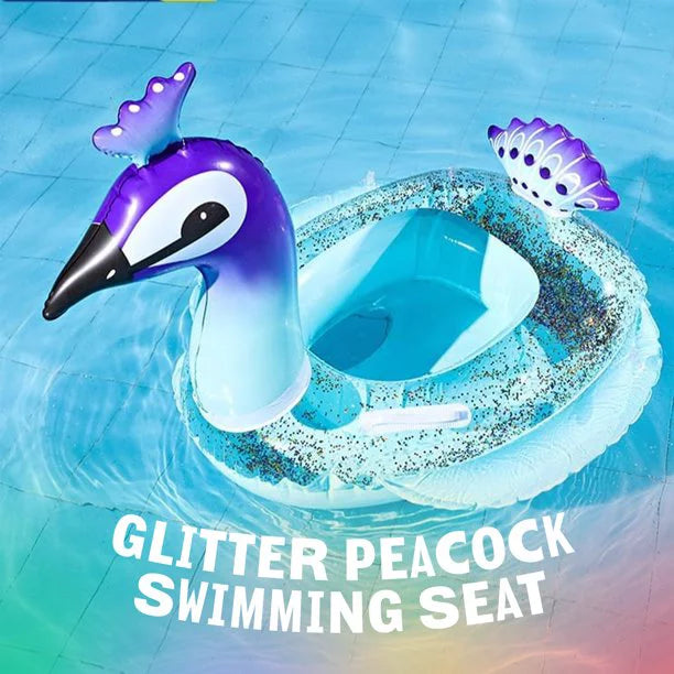 for Glitter Peacock Inch Lounge Inflatable Fast Toys Kids Summer Melia Float Game Party Swim Decorative with Designed Raft 48 Beach Pool Party liquid | Valves