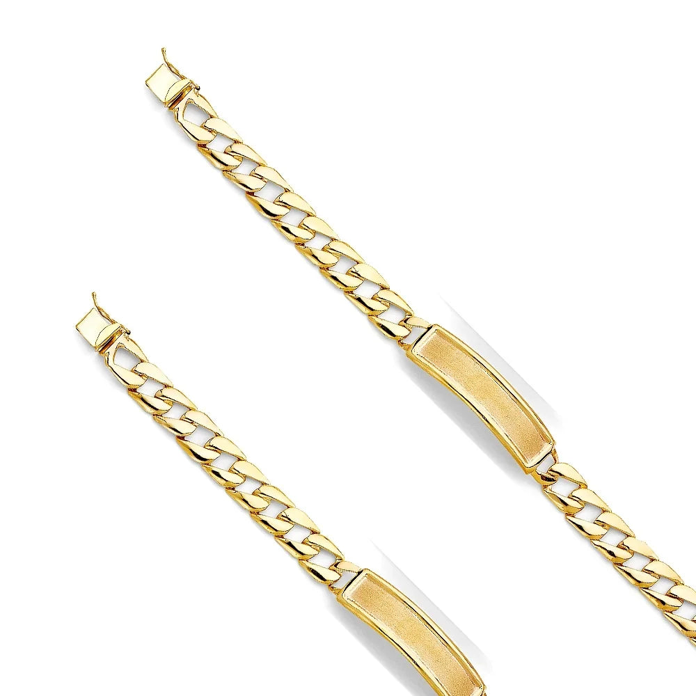 '- Elegant Chain Cuban 8" Jewelry Bracelet 13.6 | and Link 14KY | Weight Stamp Bracelets Gold for Men| ID Yellow Men’s Women Gold 14k