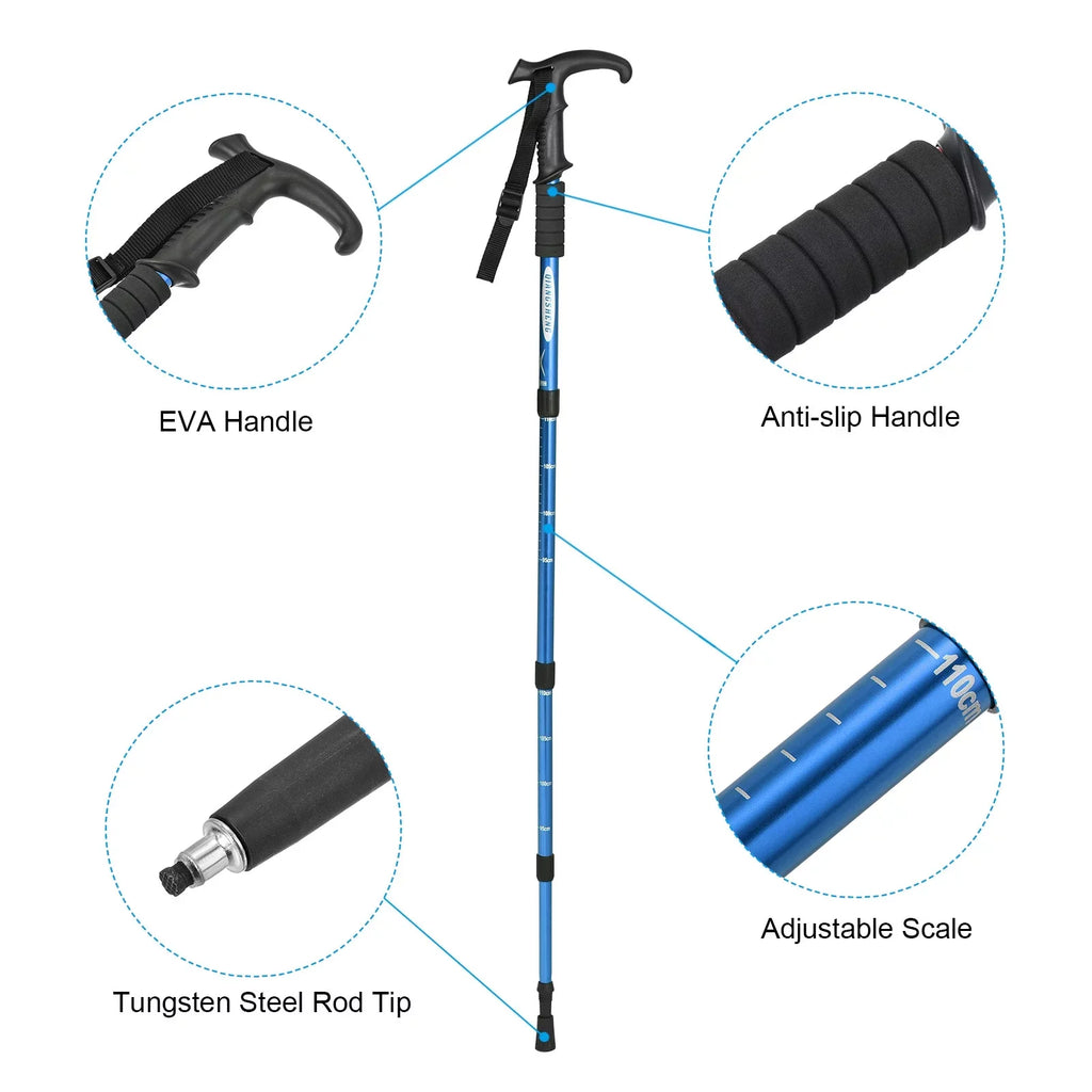 Blue Handle, Poles Telescopic Uxcell T 43 Pole Trekking Collapsible Inch Hiking