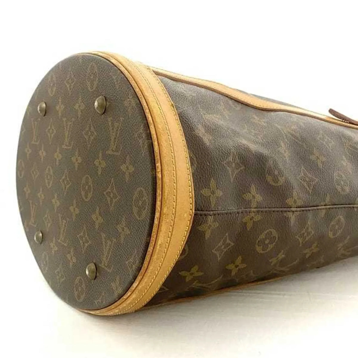 Leather Monogram VI0914 Women's Bucket Canvas Pre-Owned M42236 Brown Bag GM Nume (Fair)