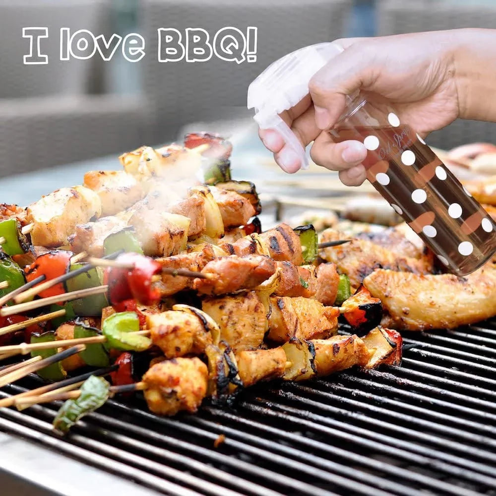 Oil Bottle 2 Oil Refillable Mister Cooking Kitchen Set - Non-Aerosol Oil (200ml/7oz) Olive and Grill Sprayer of