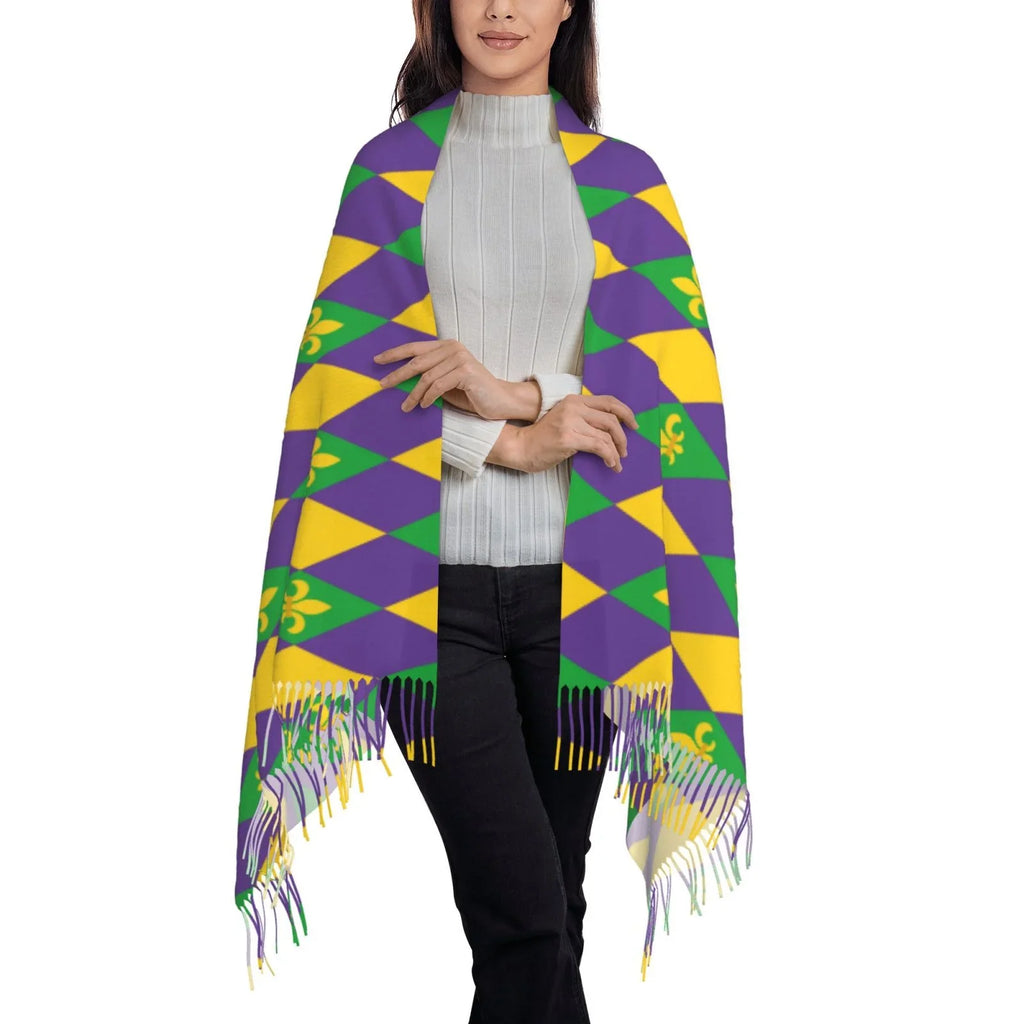 Soft Wrap Feel Cashmere Warm Scarves Women Large Mardi Scarf Gifts- Bingfone Shawl Print Gras Winter Art For Elegant