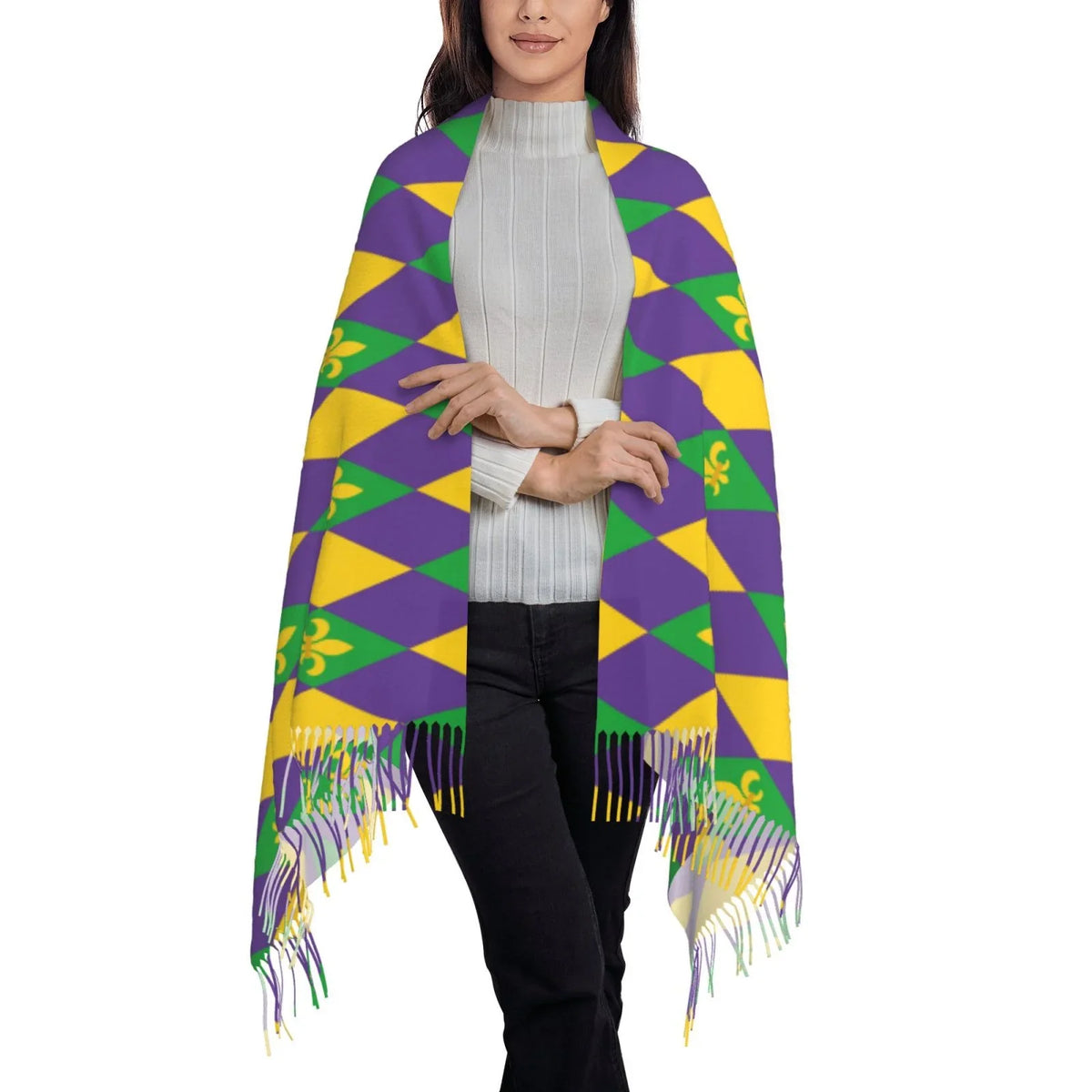 Soft Wrap Feel Cashmere Warm Scarves Women Large Mardi Scarf Gifts- Bingfone Shawl Print Gras Winter Art For Elegant