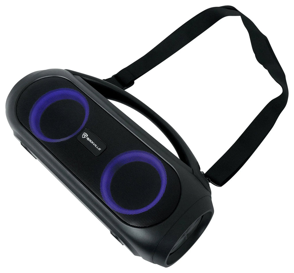 Portable MAX Bluetooth w/Wireless Speakers PARTY GO Rockville Link LED (2) BASS