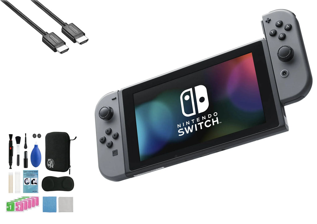 Bundle BOLT Nintendo Joy-Con AXTION New Like with Gray - Cable Switch & HDMI Gray Cleaning Kit
