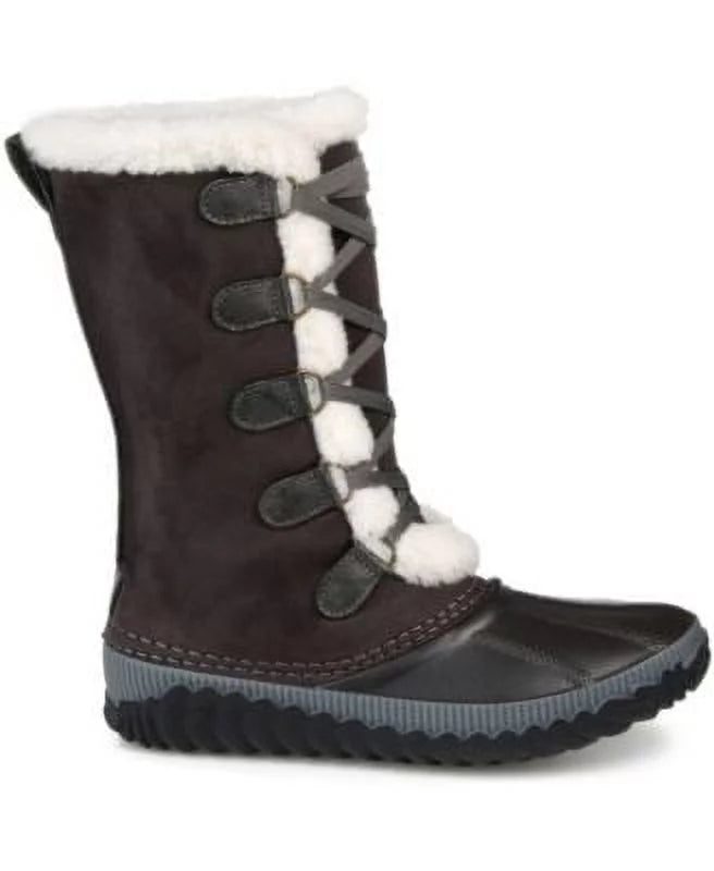 Blizzard 11 Gray Boots Snow Two-Toned JOURNEE Fleeced COLLECTION Womens Lace-Up Insulated Round Lined Waterproof Toe