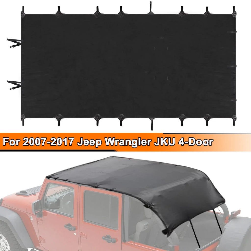 Black Top Extended 2-Door for JK Bikini Roof Soft Wrangler Jeep Cover Anti-UV Top PU 2007-2017 Leather Top