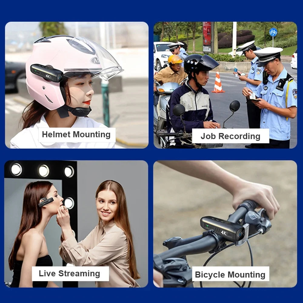 APP Vlog Camera Video Lens, WiFi Camera Sport Radirus-2 Video with for Camcorder, 120°Wide 4K Recording Angle Control