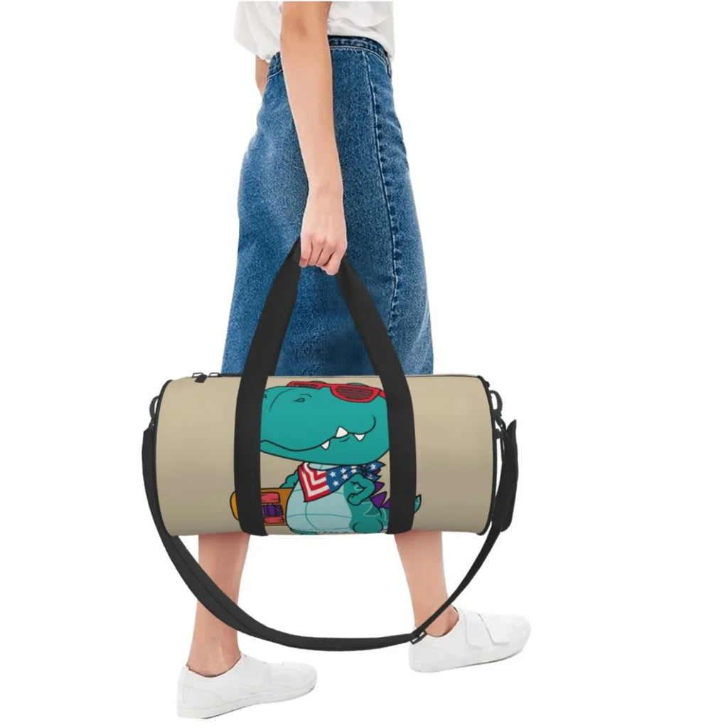 Gym Cool Sports Playing Large Compartment Skateboard Luggage Bag with Dino Capacity Waterproof Travel and Bag Bag Coaee Cylinder Pocket