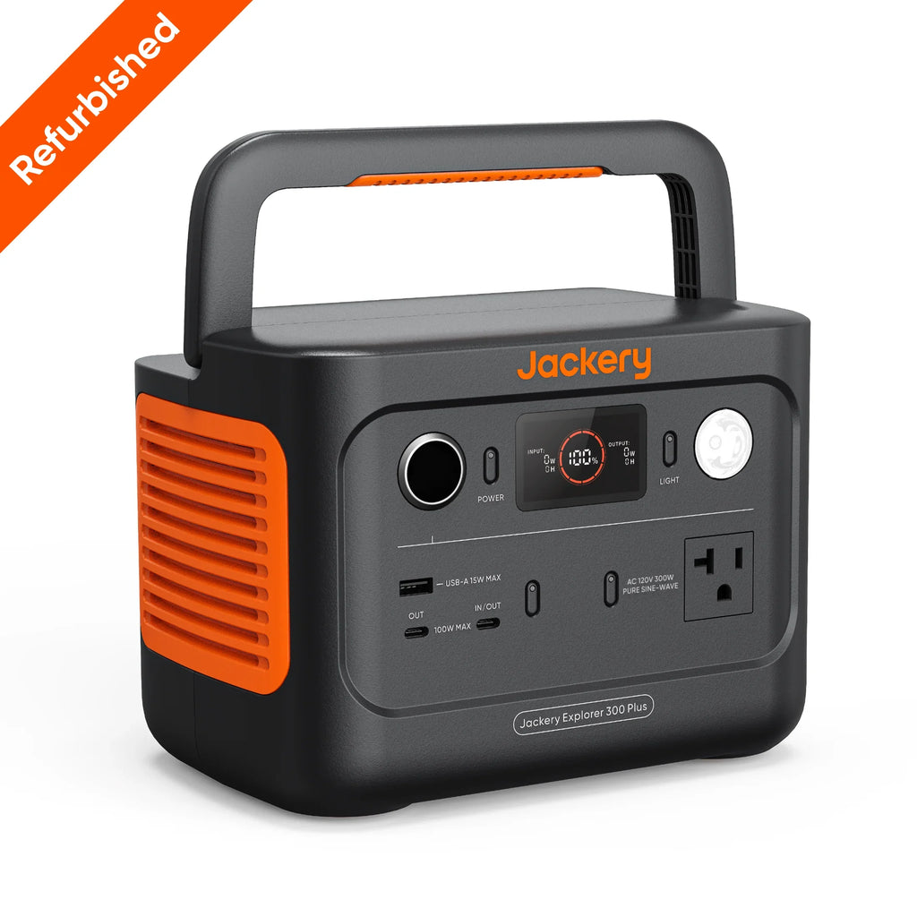 Explorer Panel Generator Station, Not for Power 288Wh Outdoors, 300 Jackery Battery, and Portable Camping, Traveling, LiFePO4 Restored Included) (Solar Plus RV, (Refurbished) Solar Emergencies Backup