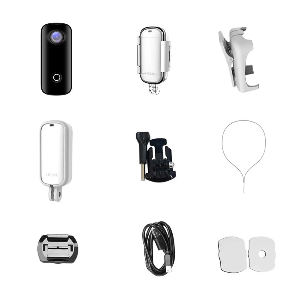 Lanyard SJCAM Case Back with APP C100 Digital Mini Sharing Camera Body Video WiFi 1080P/30fps Magnetic 30M Camera Battery Clip Action Connection Waterproof Waterproof Built-in