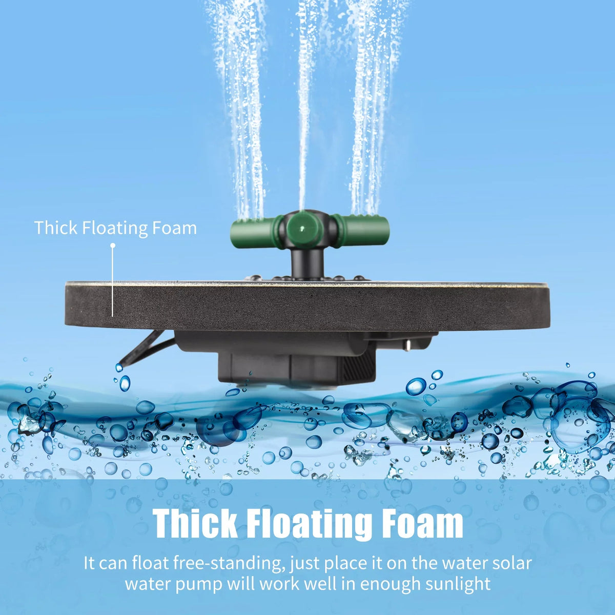 Pond Colorful for Battery Pump Solar Fountain Rotatable Bird With 6W 9 Nozzle Inch Auto-Shut Solar Small Pump Fountain With off Garden RGB Bath