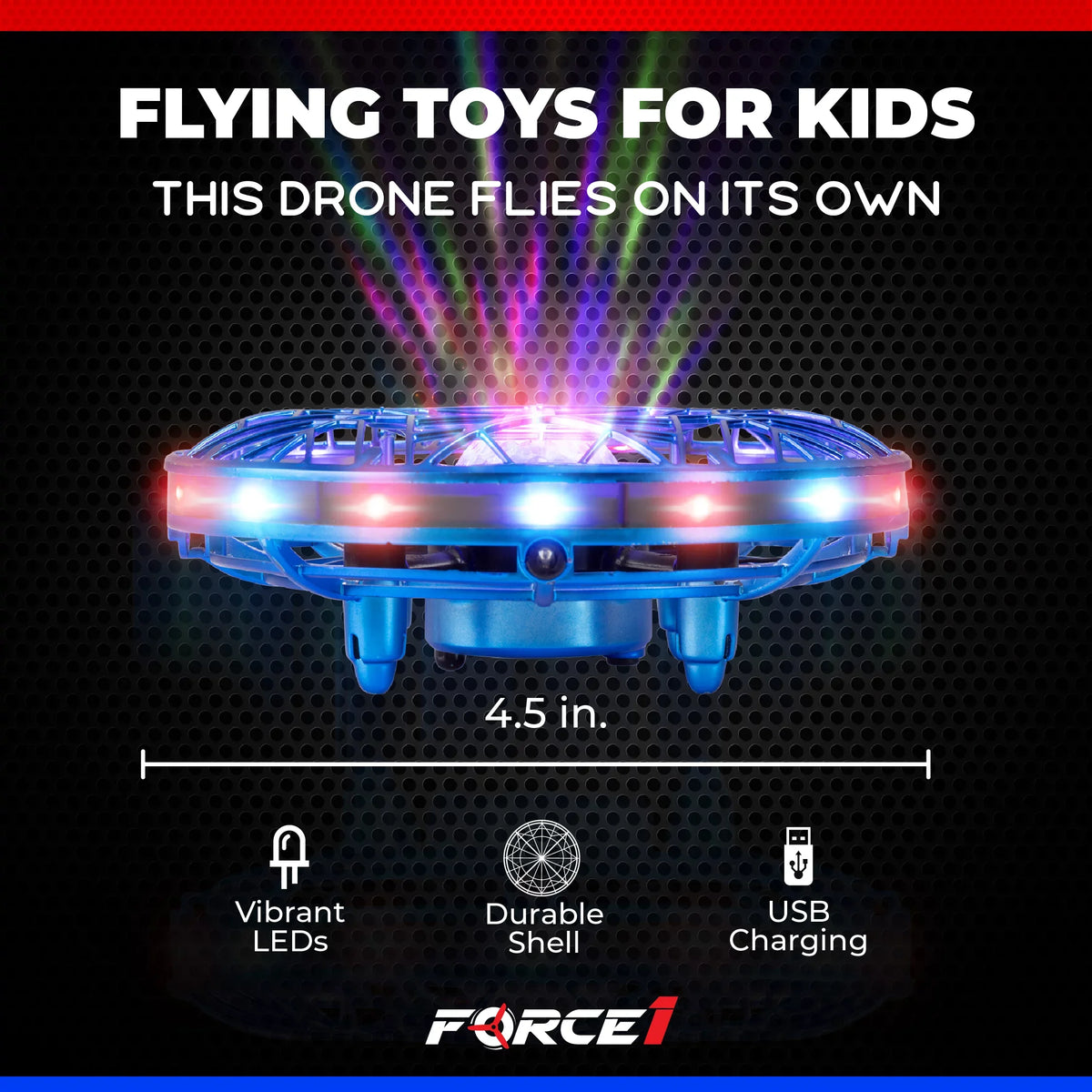Drone Mini Aerial Hand Light Controlled LED Force1 Drone (Blue) Pro Projector with Scoot