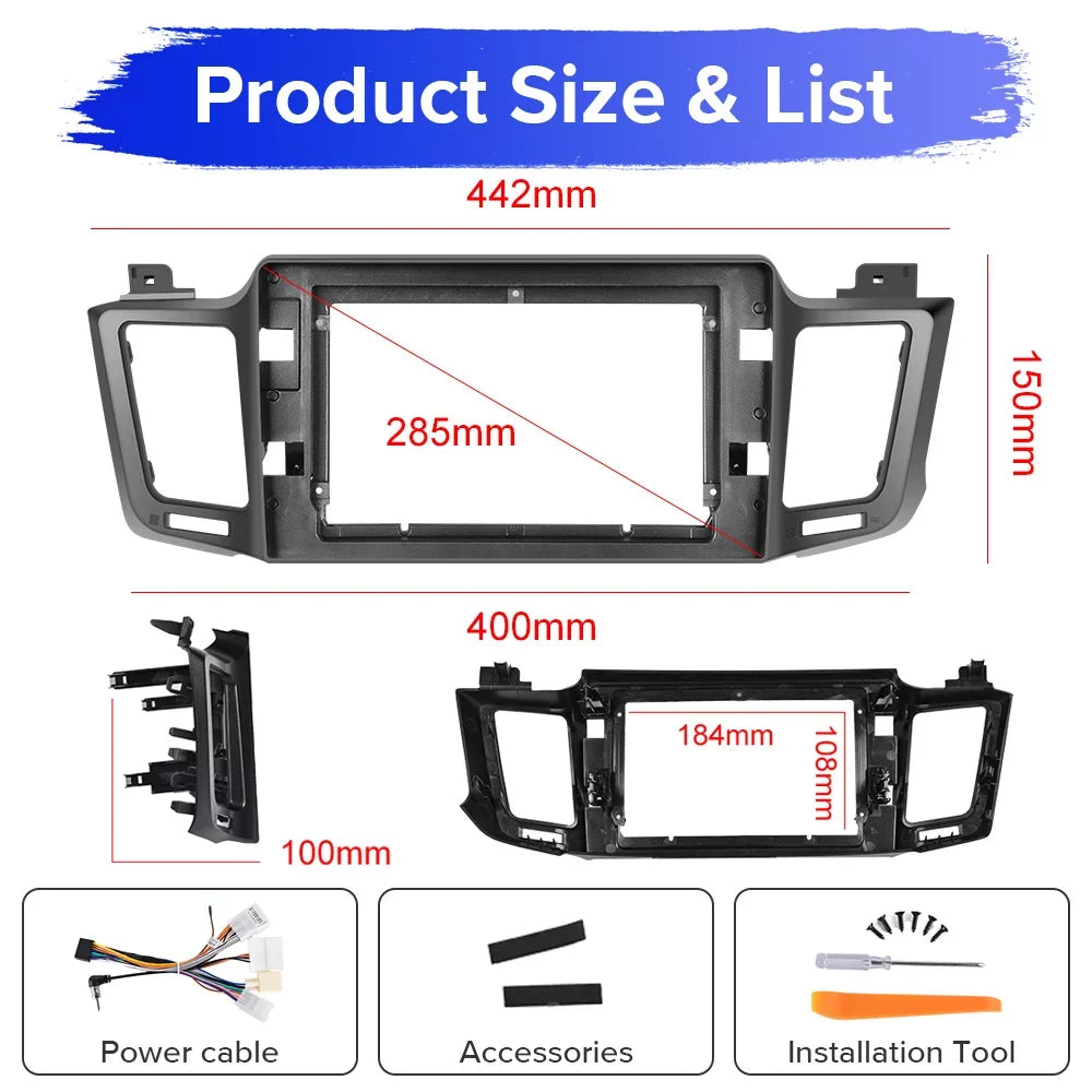 12 GPS Mirror Wireless FM Car 2+32G 1080P Bluetooth, Android for Touchscreen Auto 2013-2019 WIFI Toyota Backup Carplay Podofo HD Stereo Radio Camera RAV4 Android 10'' AHD Link