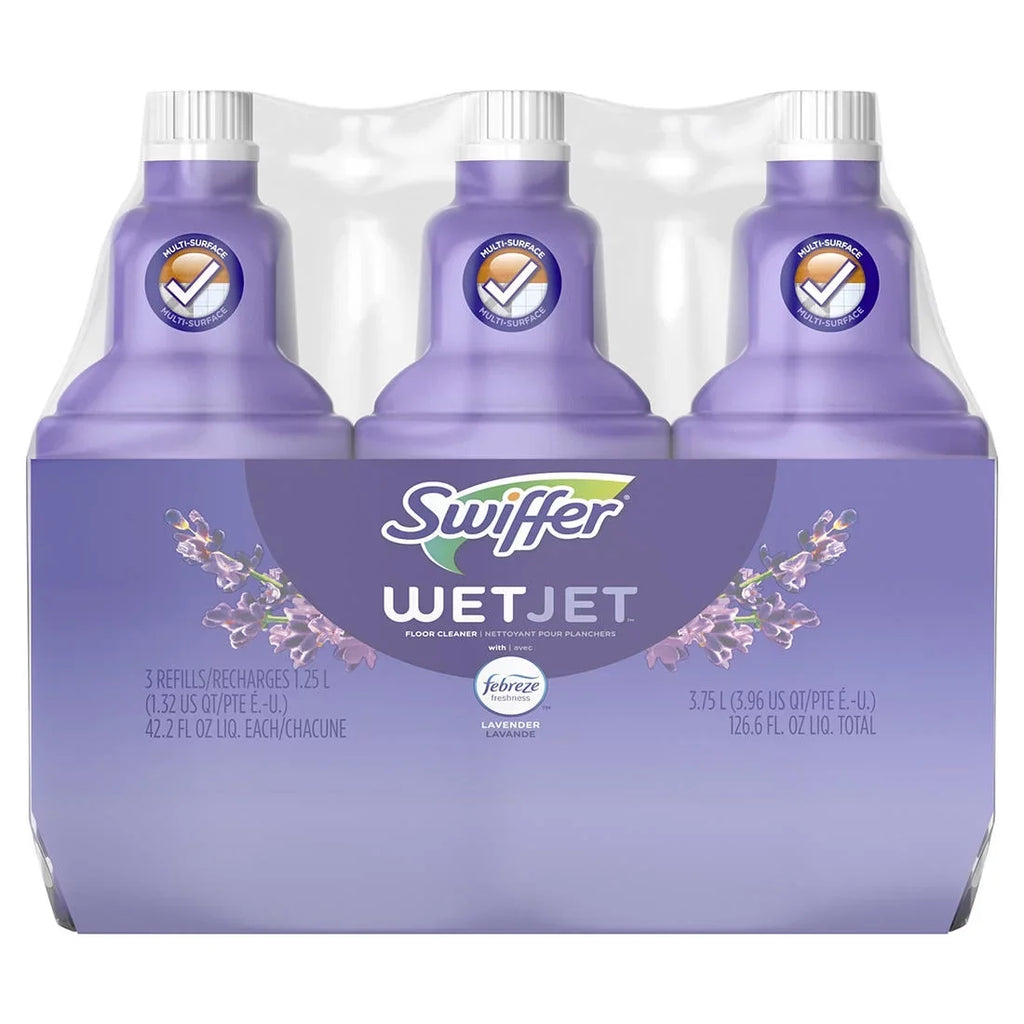 Solution, and Swiffer Cleaner Multi-purpose Lavender WetJet Febreze Floor Vanilla Scent, 3 ct./1.25L Comfort