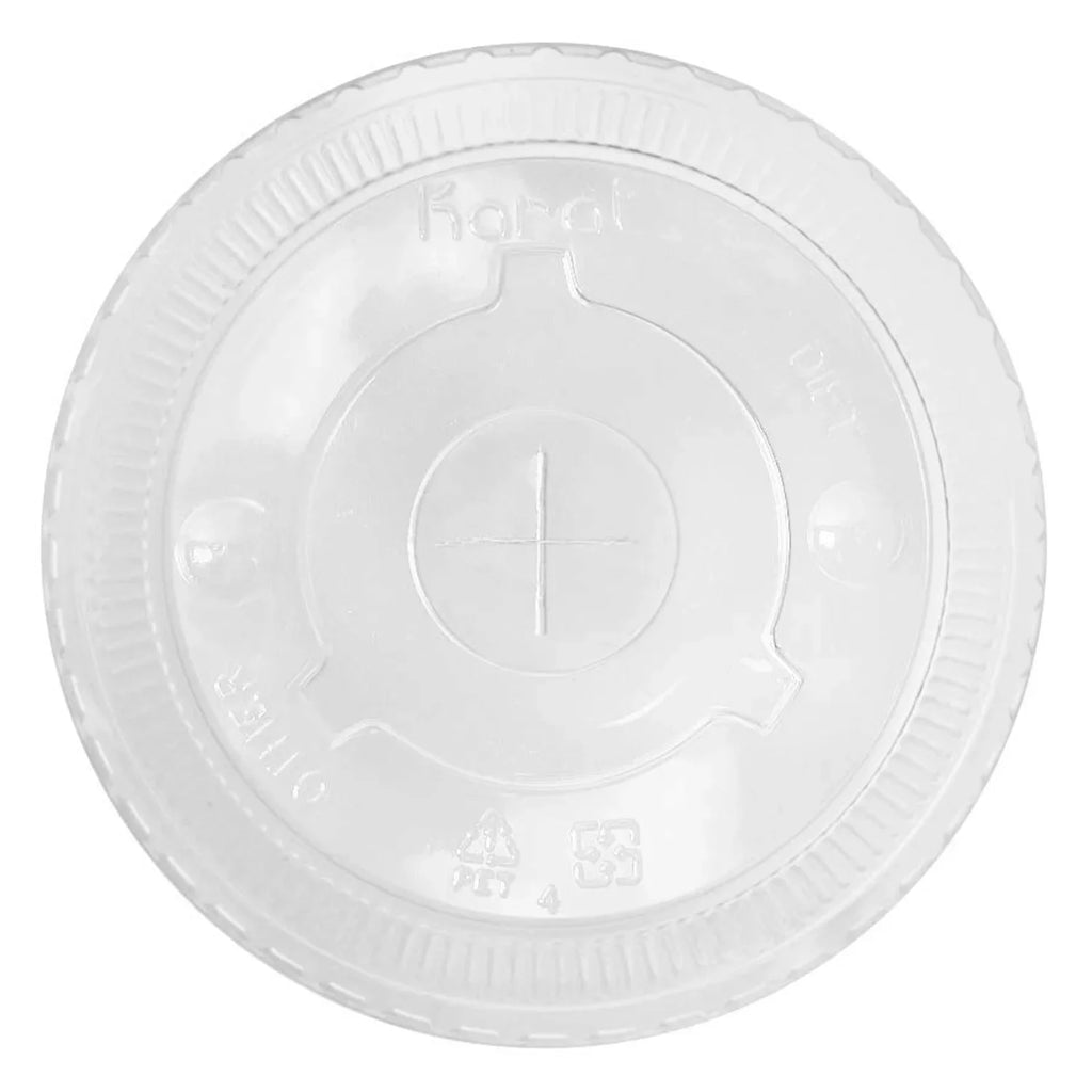 Paper Poly Cups, Karat w/ Straw Slot PET 32 Lids Flat Count oz 104.5mm C-KCL1045 & 600 for Cold